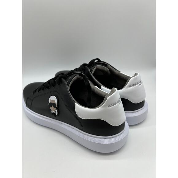 Karl Lagerfeld Paris Black Leather Shoes Designer Sneakers LF1S1107 Men Size 12M - Picture 7 of 11